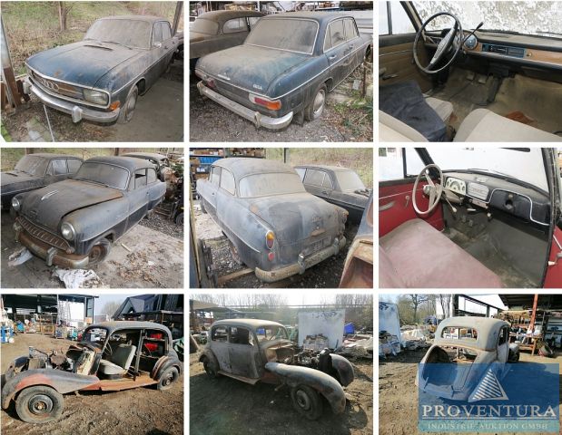 Scheunenfund-Auktion: Daimler-Benz 170 V, Bj. 1949, Auto Union Audi 60L F103, EZ 1971, Opel Olympia Rekord, EZ 1955