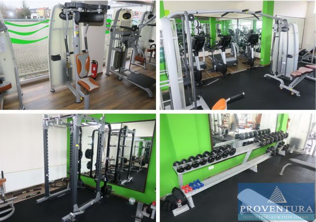 Insolvenzversteigerung: ca. 70 Pos. Inventar eines Fitnessstudios, 16 Trainingsgeräte, 2 Laufbänder, Crosstrainer, Ergometer, Gymnastikutensilien, u.V.m.