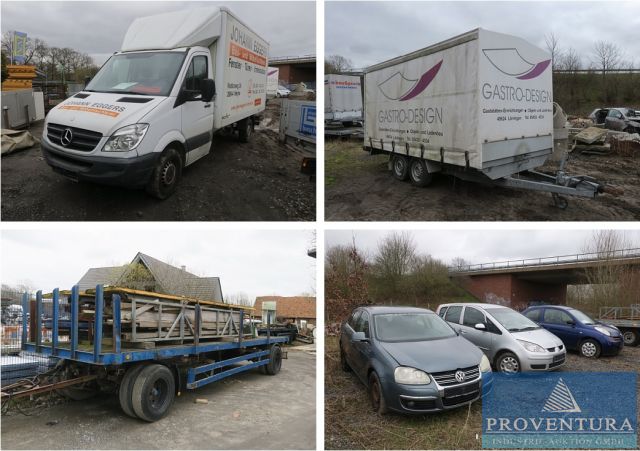 Fahrzeug-Auktion 58 Positionen: u.a.Transporter, div. Anhänger, Ackerschlepper DEUTZ, Reifen, Reifen-Montage- und Abziehgeräte, Ersatzteile, etc.