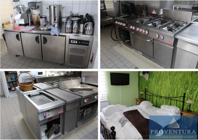 Insolvenzauktion: 161 Pos. Inventar eines Ferienhofes: 14 Hotelzimmer, 18 Apartment-Einrichtungen, Gastroküche, Catering, Restaurant-Ausstattung, Fitnessgeräte, Werkzeuge, etc.