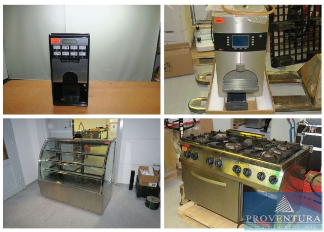 Aus Leasing: Gastro Artikel Gasherd, Kaffeevollautomaten, Spülmaschine, Kuchentheke