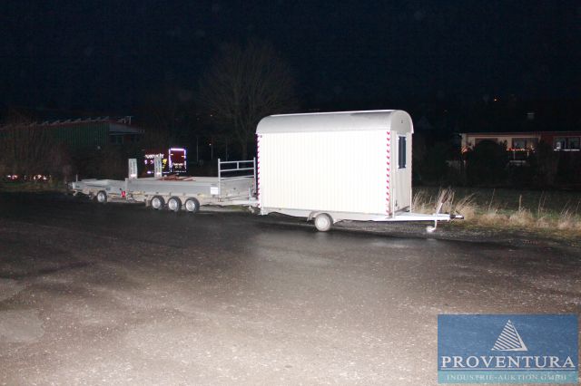 Aus Insolvenz Bauwagen Bj. 2016, 3 Anhänger, Gerüstböcke