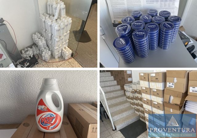 Versteigerung Sonderposten Drogerieartikel: 10 Positionen Zahncrems, Dusch- u. Waschgel, Body-Lotion, Waschmittel, Schreibwaren, Mund- u. Nasenschutzmasken, etc.