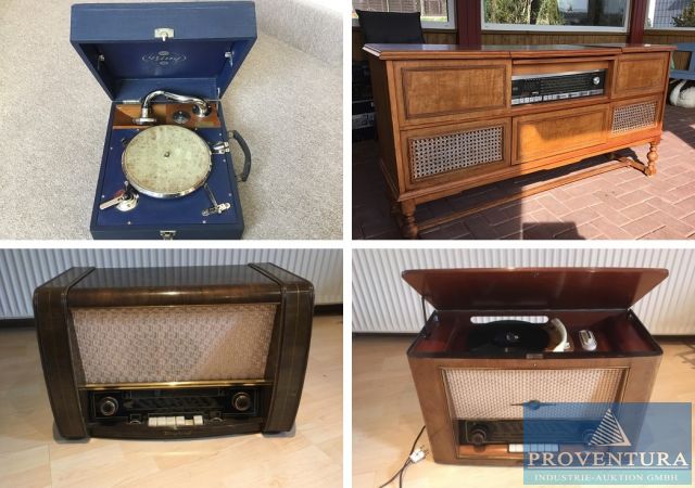Raritäten-Auktion aus Sammlung: Grammophon aus den 20er Jahren, Musiktruhen, Röhrenradios, etc.