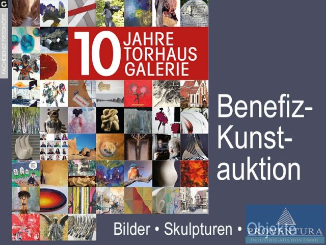 Benefiz-Kunstauktion live vor Ort: 10 Jahre Torhaus-Galerie Stadtfriedhof Göttingen, 30 Positionen Bilder, Skulpturen, Objekte, etc.