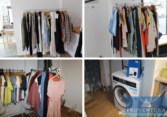 Insolvenzversteigerung Bekleidungsgeschäft, 40 Positionen: Fair-Trade Damen- und Herrenoberbekleidung ca. 600 Teile, Ladeneinrichtung, EDV, Bügelautomat, etc.