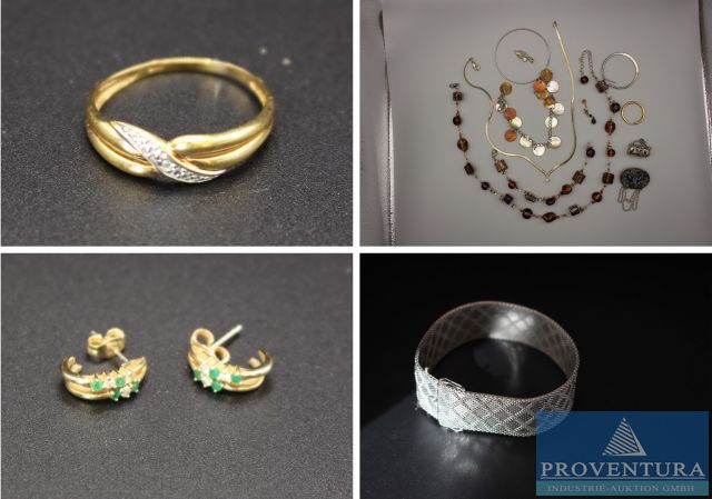 8 Pos. Gold- und Silberschmuck aus Nachlass