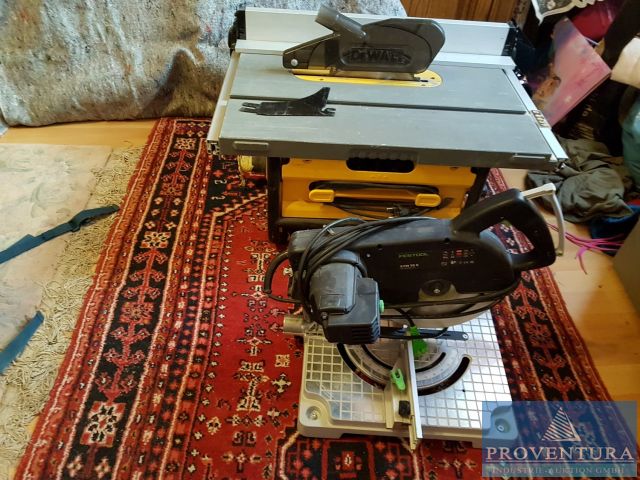 aus Insolvenz Leistensäge FESTOOL Sym70E, Kreissäge DEWALT DW745, Infrarot-Plattenheizkörper REDWELL R600