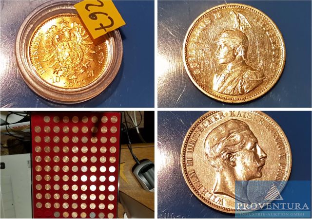 Münzenversteigerung: 60 Pos. Silber- und Goldmünzen Altdeutschland, Preussen, Deutsches Reich, BRD
