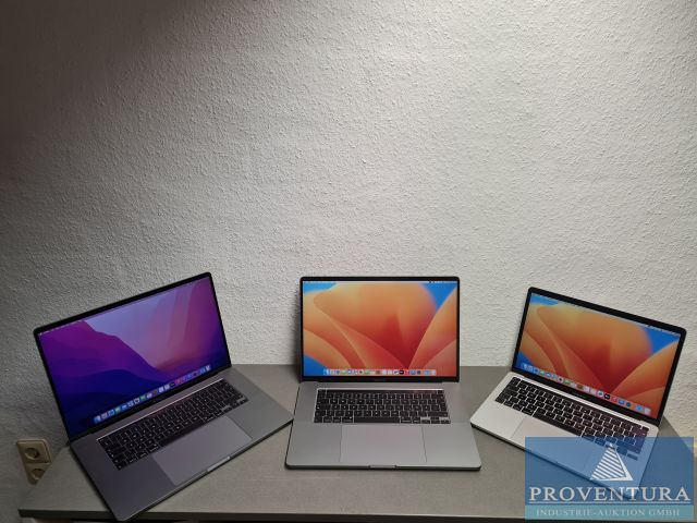 Versteigerung aus Insolvenz großes Sortiment an Laptops APPLE MacBooks Pro von 2016 bis 2020 M1, Chromebooks,