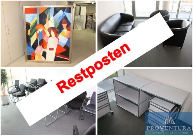 Versteigerung Restposten Büromöbel: ca. 20 Schreibtische, 15 Querrolladenschränke, Sideboards, u.V.m.