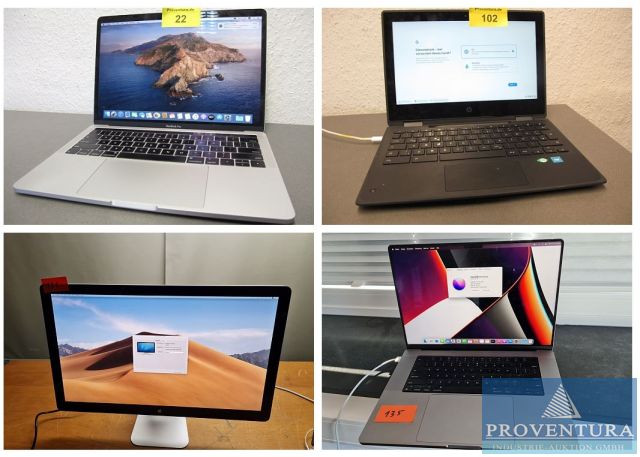 Aus Insolvenz großes Sortiment an Laptops APPLE MacBooks Pro von 2016 bis 2020 M1, Chromebooks, 4x Apple Thunderbolt Display, Apple 4K-Display