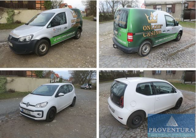 Fahrzeug-Auktion: VW Caddy III 1.6 TDI, EZ. 2013, 250.000 Km, VW UP! 1.0 TSI, EZ. 2017, 40.000 km