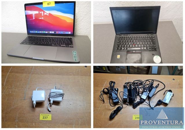 Aus Insolvenz: Laptops APPLE MacBook Pro M1, Laptop APPLE Macbook Pro A3241 2019, Lenovo Laptops, Apple Netzteile, Lenovo Netzteile