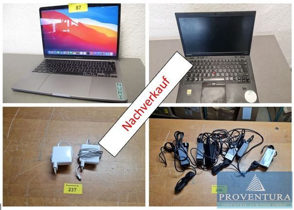 Nachverkauf aus Insolvenz: Laptops APPLE MacBook Pro M1, Laptop APPLE Macbook Pro A3241 2019, Lenovo Laptops, Apple Netzteile, Lenovo Netzteile