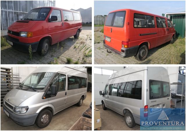 Fahrzeugversteigerung: VW T4, EZ 2000, 141.000 km, Ford Transit 100 T300, EZ 2005, 147.000 km, Klimaanlage, Hochdach