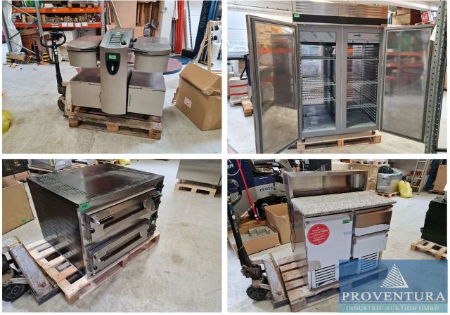 Gastroversteigerung aus Leasing: Cookingcenter RATIONAL Frima VarioCooking Center VCC 112 +, Kühlschrank 1.400 Liter, Tiefkühlschrank 1.400 Liter, Pizzaofen, Pizzatisch