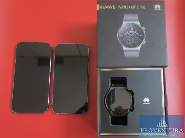 Insolvenzversteigerung: 2 APPLE iPhone 14 Pro, Smartwatch HUAWEI GT 2 Pro