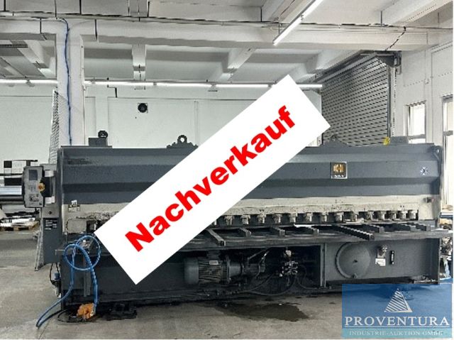 Nachverkauf zu Online-Auktion: 5 Pos. aus Metallbaubetrieb: Tafelschere HACO HSLX 4006, Bj. 2001, Schwerlastregal, Spezial Druckluftöl, Verbrauchsmaterial