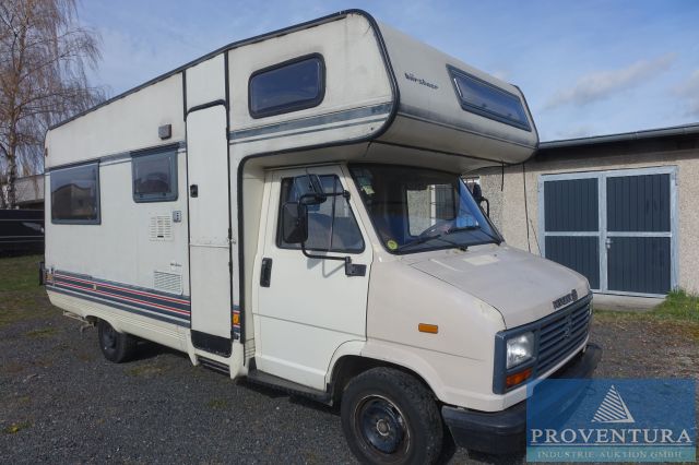Aus Insolvenz: Wohnmobil Bürstner Alkoven, auf Peugeot J5 280L, EZ 1989, Startpreis € 800,−