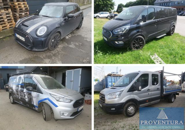 Fahrzeug-Auktion: Pkw MINI Cooper S, EZ. 2023, FORD Transit Custom V362 2,.0 EcoBlue, EZ. 2018, FORD Transit Connect V408 1.5 EcoBlue, EZ. 2019, versch. Anhänger, etc.