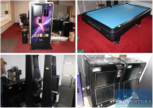 Resteauktion: Insolvenzversteigerung: 5 Pos. Inventar aus Spielhalle, Kaffeevollautomat WMF Presto, LED-Leuchtmittel, etc.