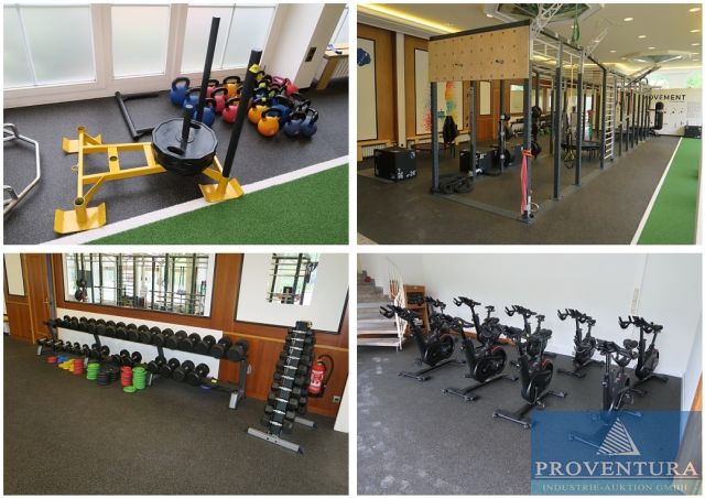 Nachverkauf: Insolvenzversteigerung Fitnessstudio: 60 Pos., 15 Indoor-Bikes, 18 Trampoline Bellicon, Curved-Laufband, Veranstaltungstechnik, etc.