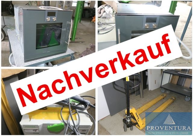 Nachversteigerung: Insolvenzversteigerung: 80 Positionen Inventar Küchenmontage, viele Handmaschinen BOSCH, FESTOOL, Montageausstattung, Vorführgeräte MIELE, Gaggenau, etc.