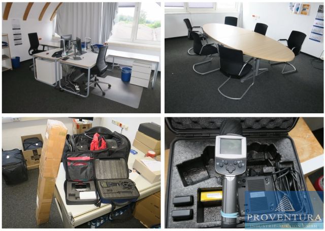 Nachverkauf: Insolvenzversteigerung Messdienstleister: 100 Positionen, 5 Blower Door Messgeräte, Baumessgeräte, Büromöblierung, EDV, etc.
