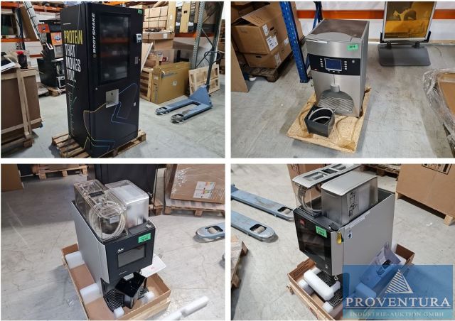 Gastroversteigerung aus Leasing: Kaffeevollautomaten MELITTA Cup II 2M, MELITTA XT6, MELITTA XT4, 2x Proteinshake Automat Bodyshake, 1x Siebträger-Espressomaschine FUTURA, 2x Espresso Kaffeemühle MACAP