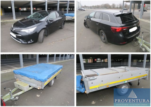 Versteigerung aus Nachlass: Toyota Avensis 1.8, EZ 2018, 108 kW, 72.000 km, gepflegter Zustand, Pkw-Anhänger Eduard 750 kg, EZ 2020