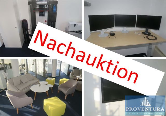 Nachauktion zu Insolvenzversteigerung: 140 Pos. Büromöbel u. Bürotechnik, div. TFT-Monitore NEC, 3D-Drucker RAISE3D, Dockingstationen, Präsentationsdisplay, u.v.m. - guter bis sehr guter Zustand