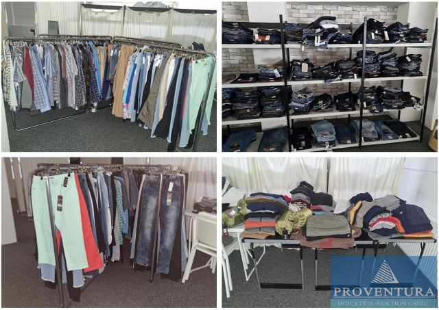 Versteigerung wegen Geschäftsschließung: Damen- und Herrenbekleidung, 1.300 Stücke, Jeanshosen, Oberhemden, Pullover, Jacken, etc.