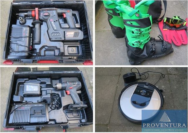 aus Insolvenz Akkuschrauber WÜRTH, Bohrhammer WÜRTH, Saugroboter iROBOT Roomba i6 sowie Skischuh ATOMIC Hawk 120s Ultra 2828.5 102 mm