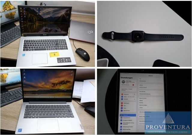 EDV-Versteigerung Tablet APPLE iPad 10.2.9 Gen, Notebook LENOVO IdeaPad 1, ACER Aspire3, ECHO C78MP8 Alexa, Smartwatch APPLE SE GPS 44 mm, Smartwatch SAMSUNG Gear S2 Clasic (Rose Gold)