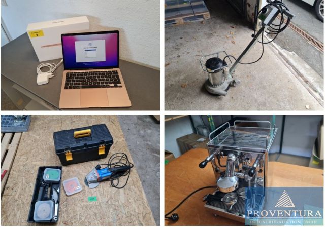 Versteigerung Leasingrückläufer: 32 Positionen, Multifräse, Winkelschleifer, Siebträgermaschine BEZZERA Magica, Alarmanlagen,EDV, APPLE Macbook Air 2020 M1