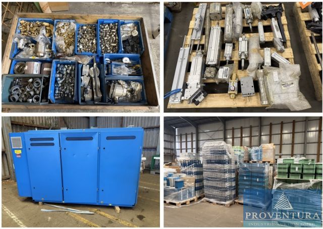 Versteigerung Sonderposten: 210 Pos., Hydraulikzubehör und div. Zylinder, Befestigungsmittel, Bautechnik, Lagertechnik, 2 BHKW, etc.