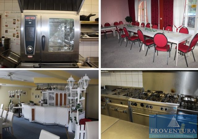 Insolvenzversteigerung Restaurant: 70 Pos. Küche, Gastraummöbel, 2x Kombidämpfer RATIONAL SCC W61, Kühl- und Tiefkühlzellen, Lüftungsanlage, Deko, etc.