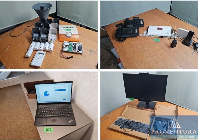 Versteigerung Leasingrückläufer: 50 Positionen, Telefonanlage BINTEC ELMEG, Laptop LENOVO Thinkpad E14 Gen2, Alarmanlagen,EDV,