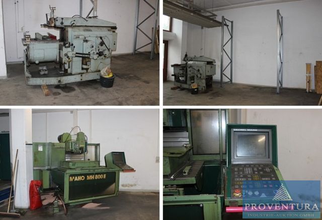 Insolvenzversteigerung Metallbau CNC-Fräsmaschine MAHO MH800E, Hobelmaschine STRIGON GH710-02, Palettenregal