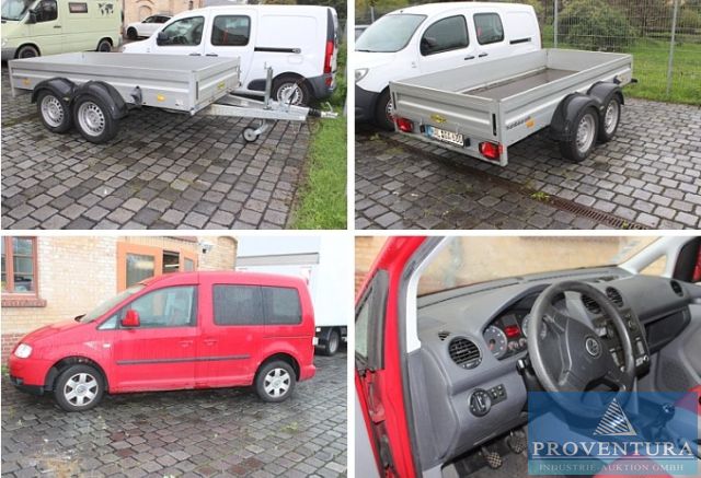 Insolvenzversteigerung VW Caddy 1.6i Life, Anhänger HUMBAUR HA 253015 EZ 2018