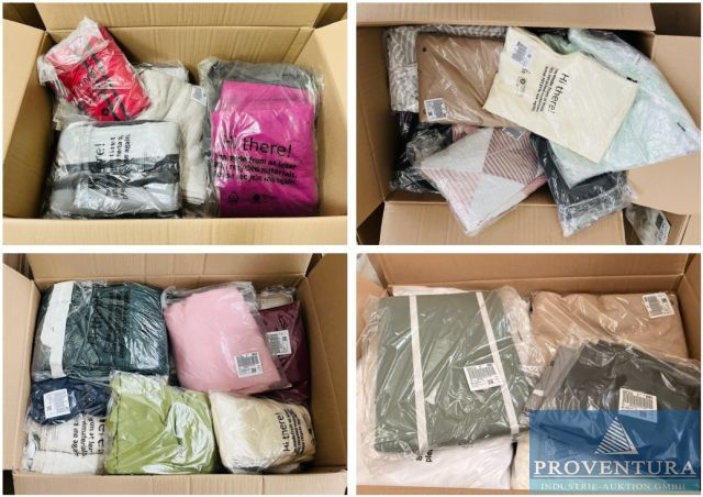 Versteigerung Sonderposten: 16 Paletten Heimtextilien, rd. 2.350 Artikel Retourenwaren, Gardinen, Handtücher, Bettwäsche, etc.,