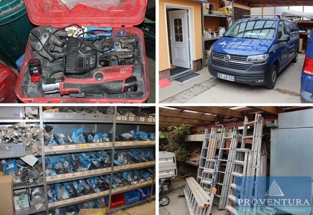 aus Insolvenz 122 Pos. Heizung Sanitär Fahrzeuge 4x VW T6, Anhänger, Werkzeuge, Installationsmaterial etc.