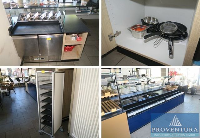 Nachverkauf 7 Pos. Cafe eingerichtet 2020, Thekenmöbel, Deko