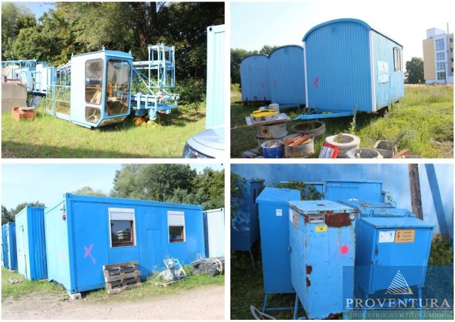 Liquidations-Bauversteigerung: 20 Positionen, 2 Turmdrehkräne, 2 Sanitärcontainer, 3 Bürocontainer, Bauwagen, div. Baustromverteiler, etc. – 17438 Wolgast – 17.12.2025 – 09:00:00 – Feedzy