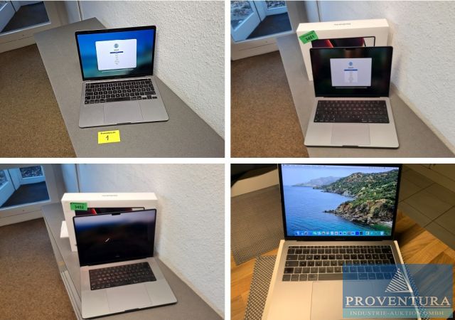 Black Friday verpasst? Jetzt bieten: Apple McBook Versteigerung aus Leasing, 4 McBooks Pro, 13 - 16 Zoll 2017 + 2021