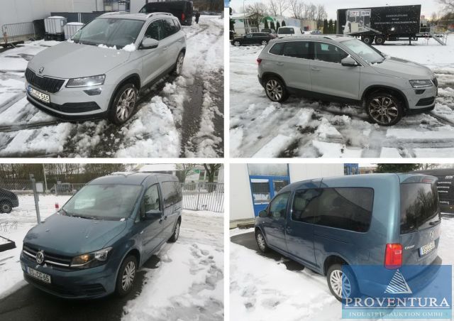 Fahrzeug-Auktion: SKODA Karoq 2.0 TDI 4x4, EZ. 2017, 160.000 Km, VW Caddy 2.0 TDI, EZ. 2016, 170.000 Km