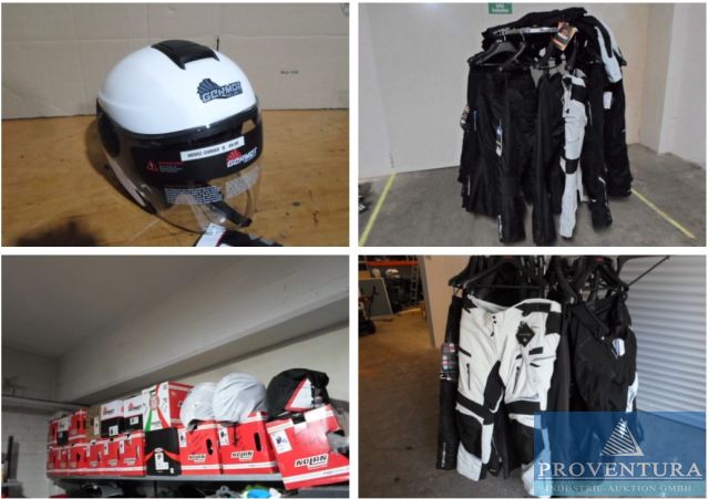 Versteigerung wegen Lagerauflösung: Motorradbekleidung und Helme, 21 Motorradhelme, Jacken, Hosen, Schuhe meist Oxford, Hevik, EK-Wert rd. € 5.200,- netto – 31199 Diekholzen – 10.02.2026 – 09:30:00 – Feedzy