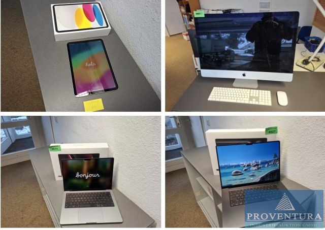 APPLE-Auktion aus Leasing: iMAC 27 Zoll 2020, MacBook Pro 14 Zoll 2023, MacBook Pro November 2023, iPad 10th Generation