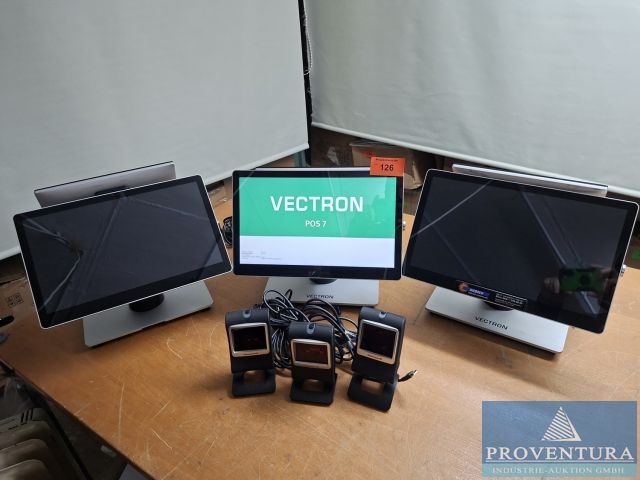 Aus Leasing: 3x PC-System aus ehemaligen Kassenarbeitsplatz VECTRON Pos 7 mit Kundendisplay und Barcodescanner